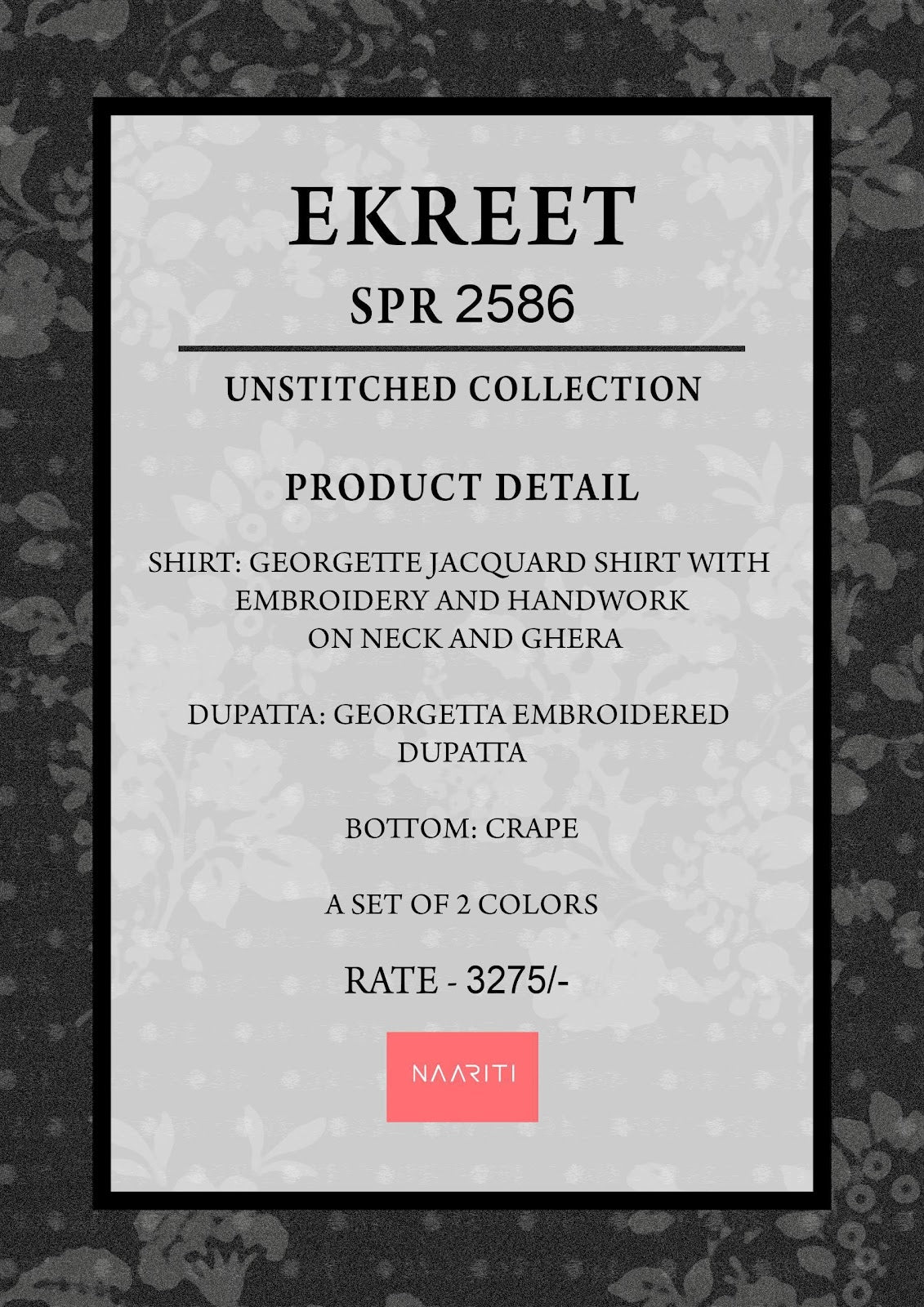 Ekreet Naariti Georgette Salwar Suits Manufacturer Ahmedabad