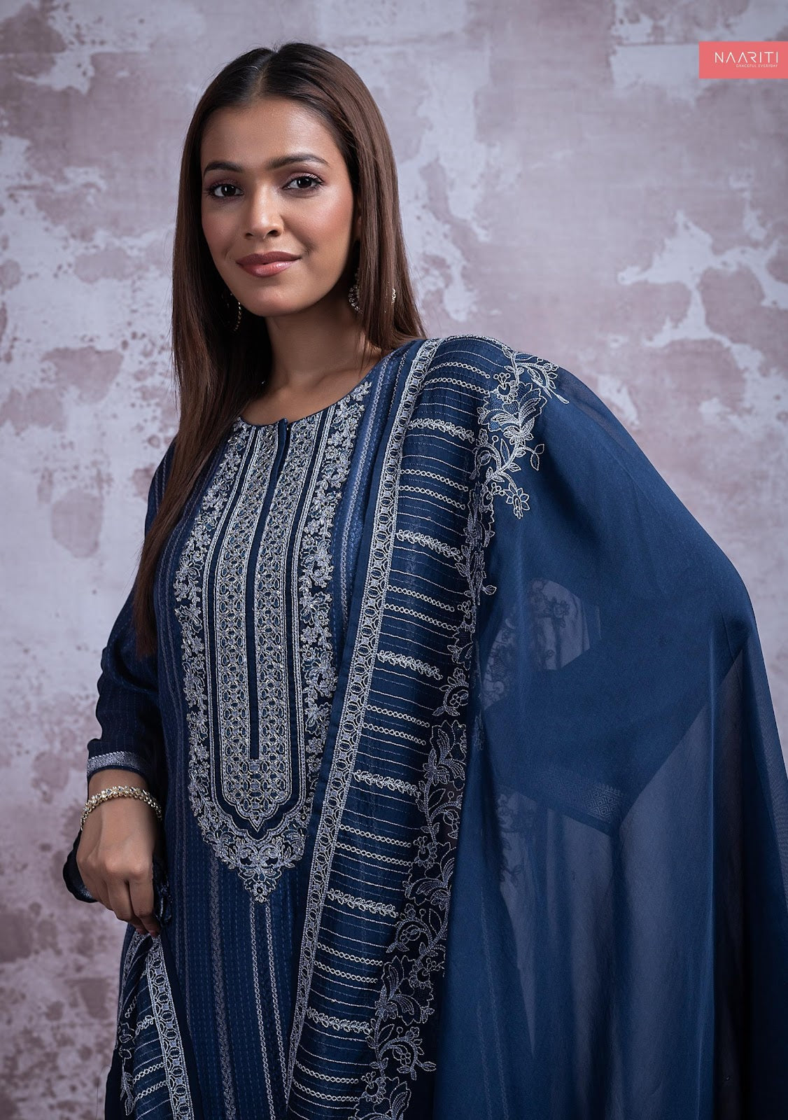 Ekrim Naariti Muslin Pant Style Suits Exporter India