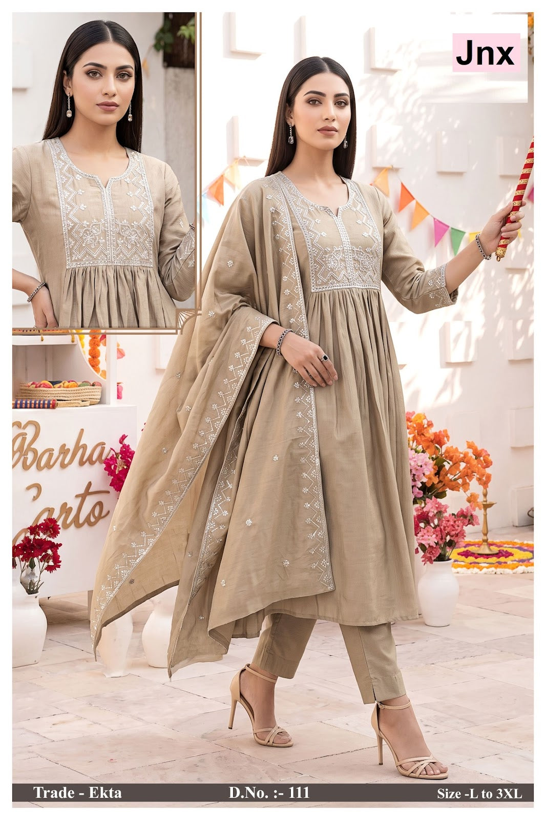 Ekta Jnx Berlin Readymade Anarkali Suits Wholesale Rate