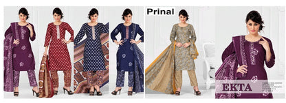 Ekta Prinal Readymade Cotton Pant Suits Wholesale Rate