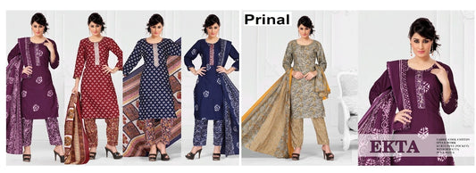 Ekta Prinal Readymade Cotton Pant Suits Wholesale Rate
