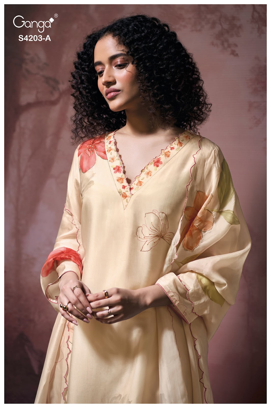 Ekthara S4203 Ganga Bemberg Silk Pant Style Suits Supplier