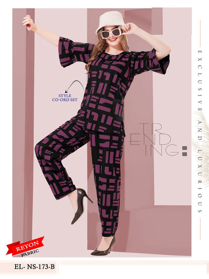 El Ns 173 B Mnt Reyon Co Ord Set Exporter Gujarat
