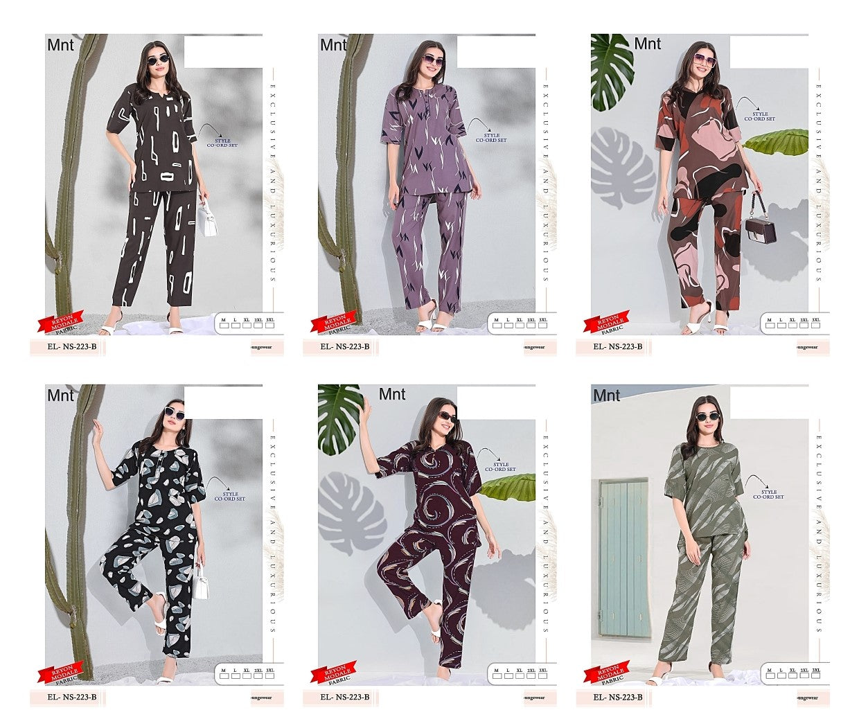 El Ns 223 B Mnt Rayon Co Ord Set Wholesaler India