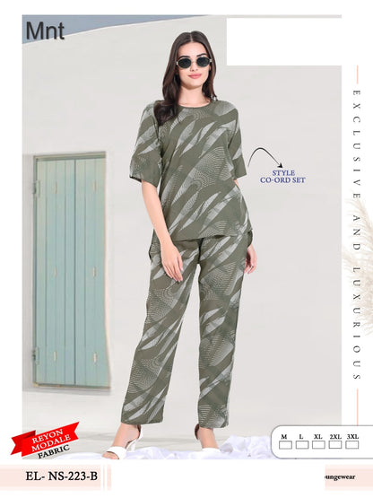 El Ns 223 B Mnt Rayon Co Ord Set Wholesaler India