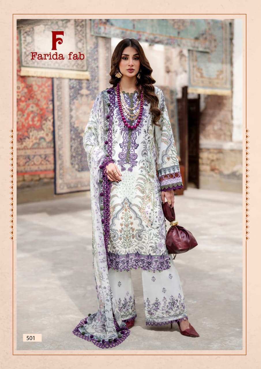 Elaaf Vol 5 Farida Fab Cotton Karachi Salwar Suits Wholesaler Ahmedabad