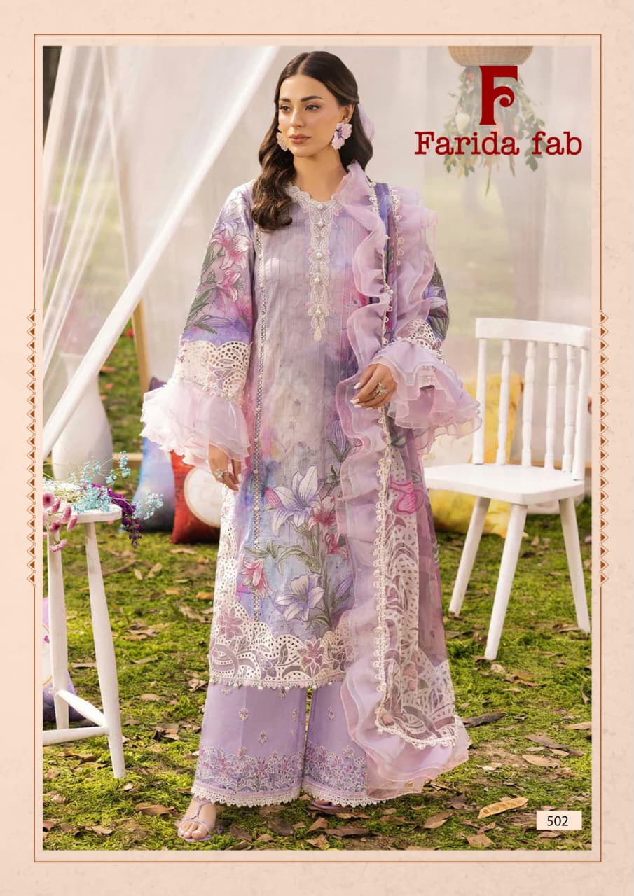 Elaaf Vol 5 Farida Fab Cotton Karachi Salwar Suits Wholesaler Ahmedabad