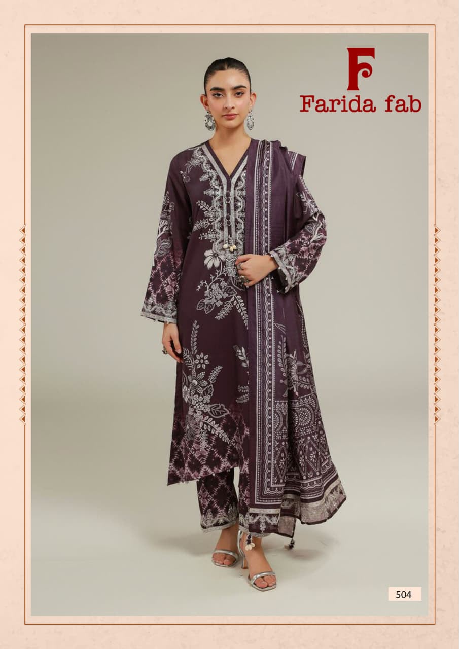 Elaaf Vol 5 Farida Fab Cotton Karachi Salwar Suits Wholesaler Ahmedabad