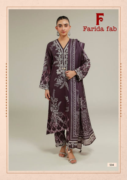 Elaaf Vol 5 Farida Fab Cotton Karachi Salwar Suits Wholesaler Ahmedabad