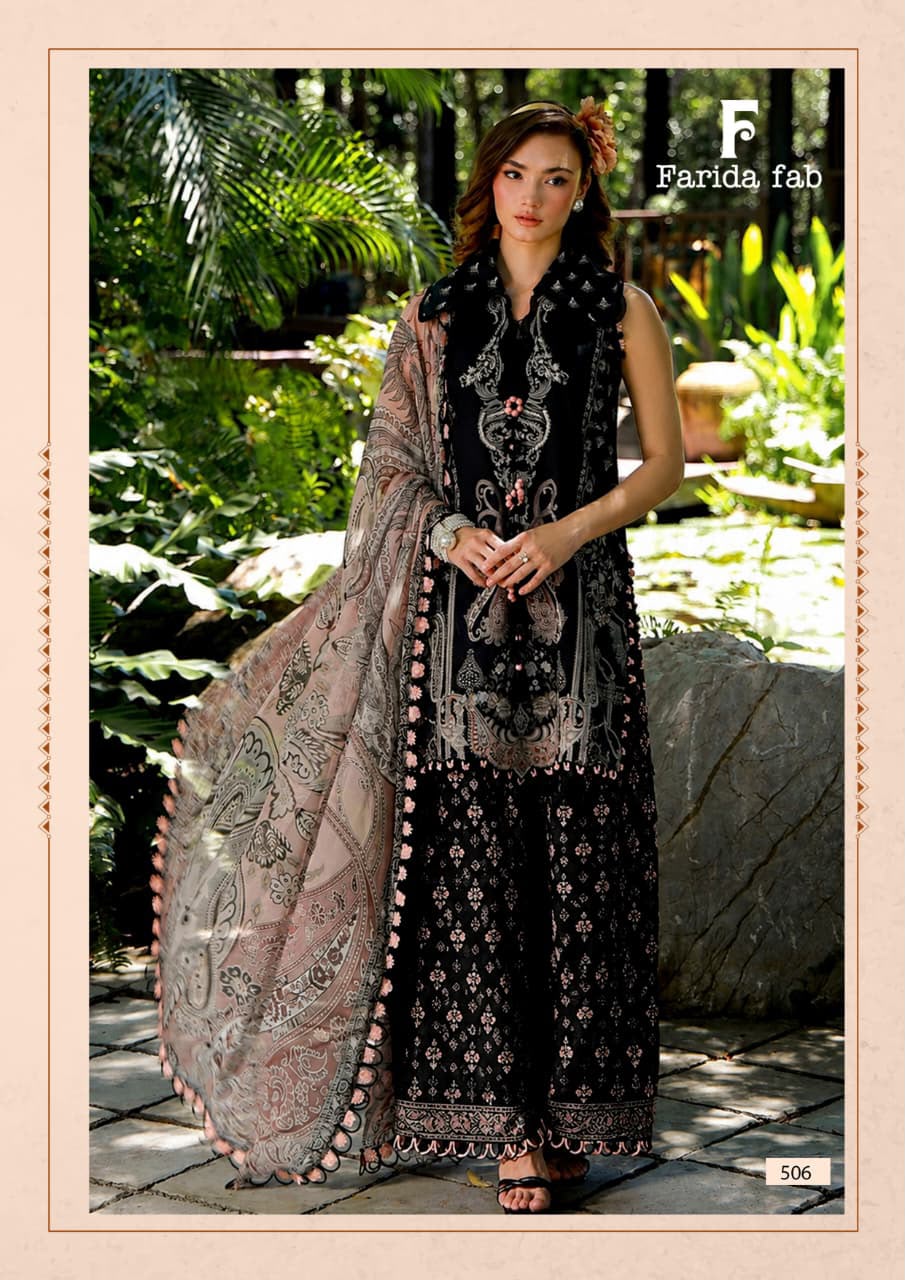 Elaaf Vol 5 Farida Fab Cotton Karachi Salwar Suits Wholesaler Ahmedabad