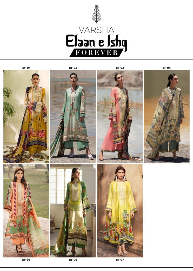 Elaan E Ishq Forever Varsha Fashions Lawn Karachi Salwar Suits Wholesaler