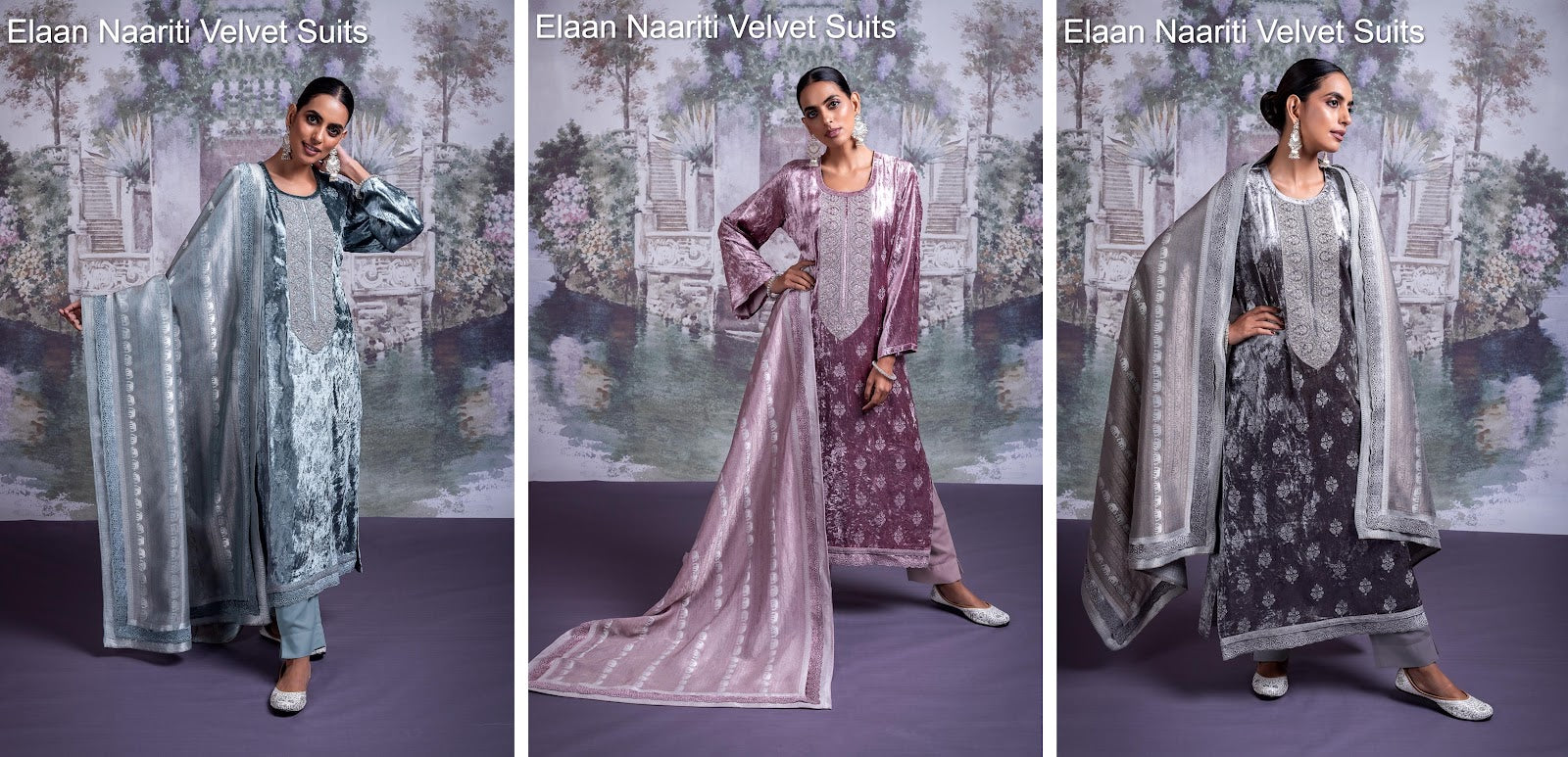 Elaan Naariti Velvet Suits Wholesale