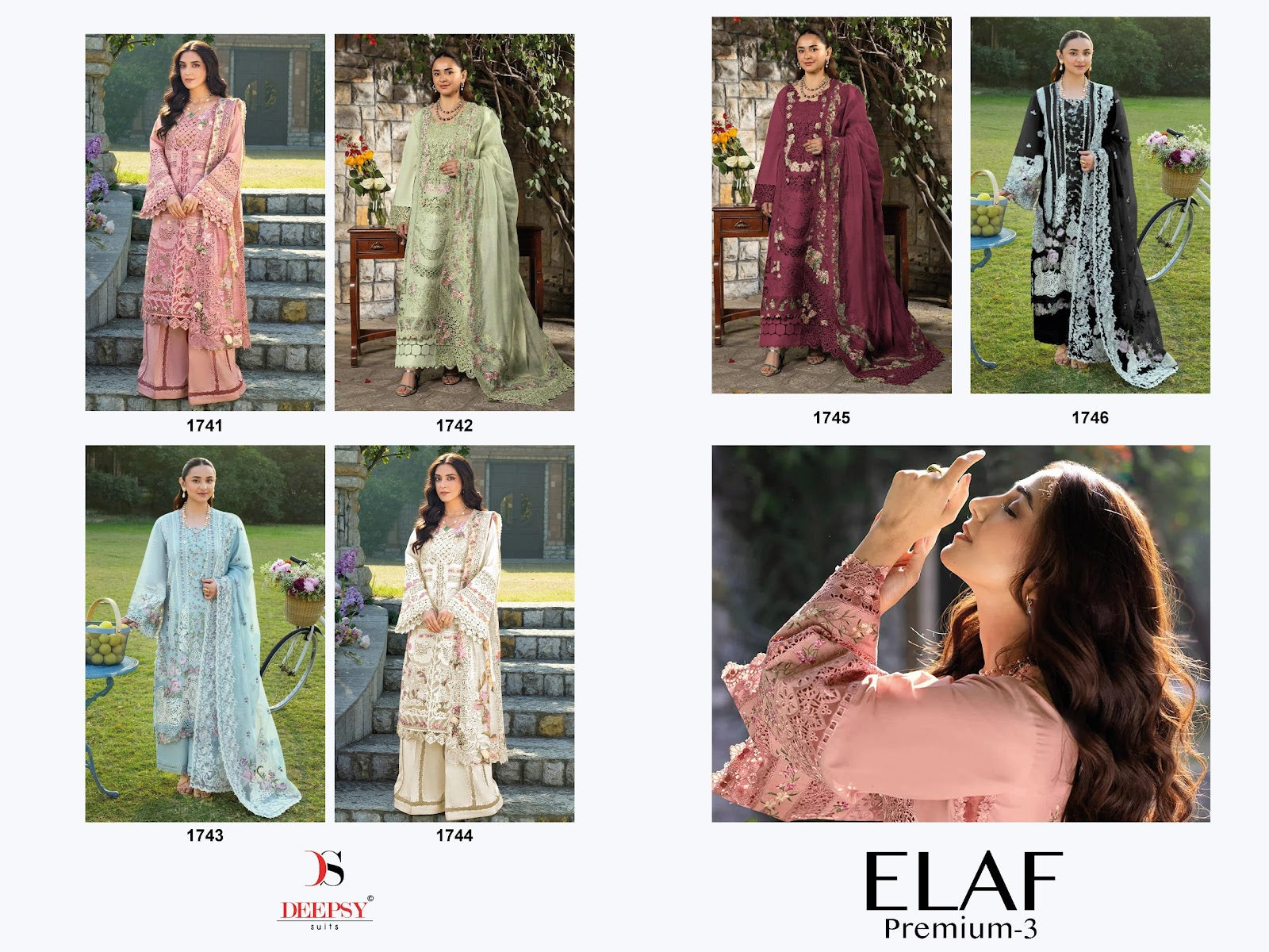 Elaf 3 Premium Deepsy Cotton Pakistani Patch Work Suits Supplier