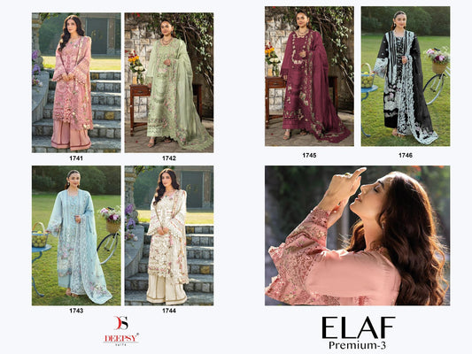 Elaf 3 Premium Deepsy Cotton Pakistani Patch Work Suits Supplier