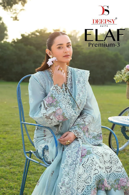 Elaf 3 Premium Deepsy Cotton Pakistani Patch Work Suits Supplier