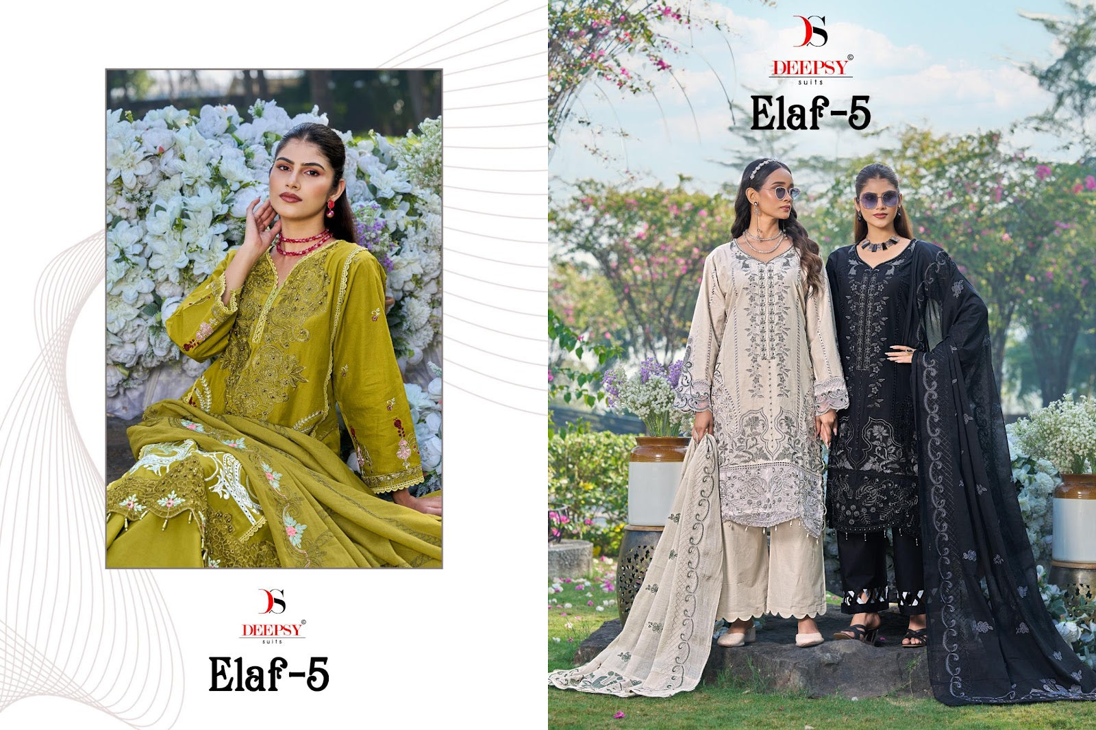 Elaf 5 Deepsy Cotton Pakistani Patch Work Suits Wholesaler