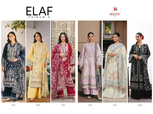 Elaf 5 Premium Deepsy Cotton Pakistani Patch Work Suits Exporter Ahmedabad