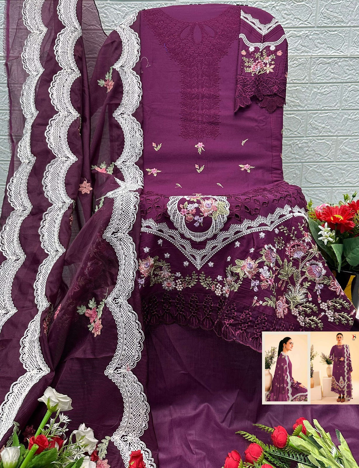 Elaf 7 Deepsy Cotton Pakistani Patch Work Suits Wholesale