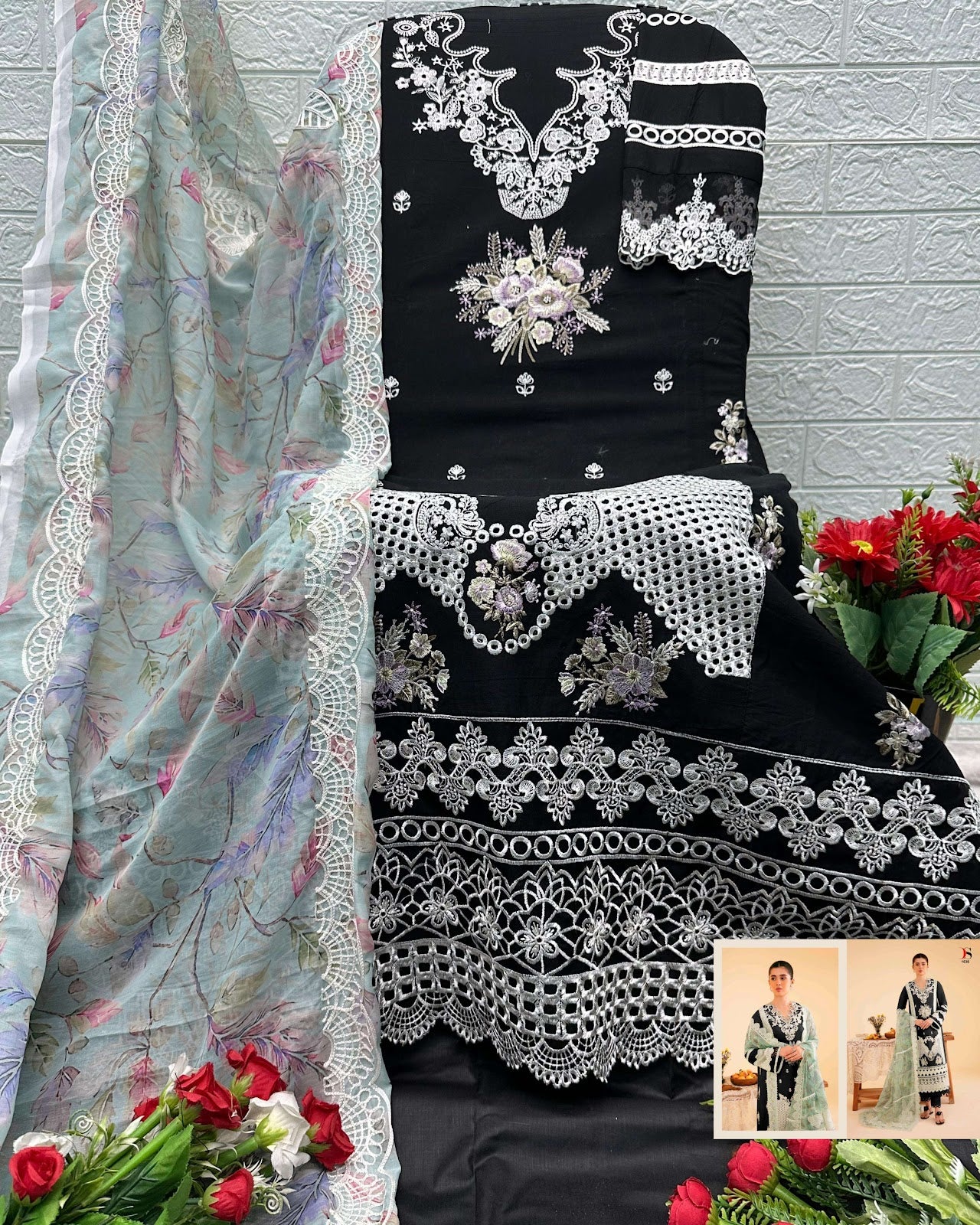 Elaf 7 Deepsy Cotton Pakistani Patch Work Suits Wholesale