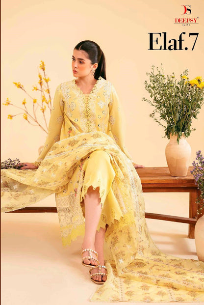 Elaf 7 Deepsy Cotton Pakistani Patch Work Suits Wholesale
