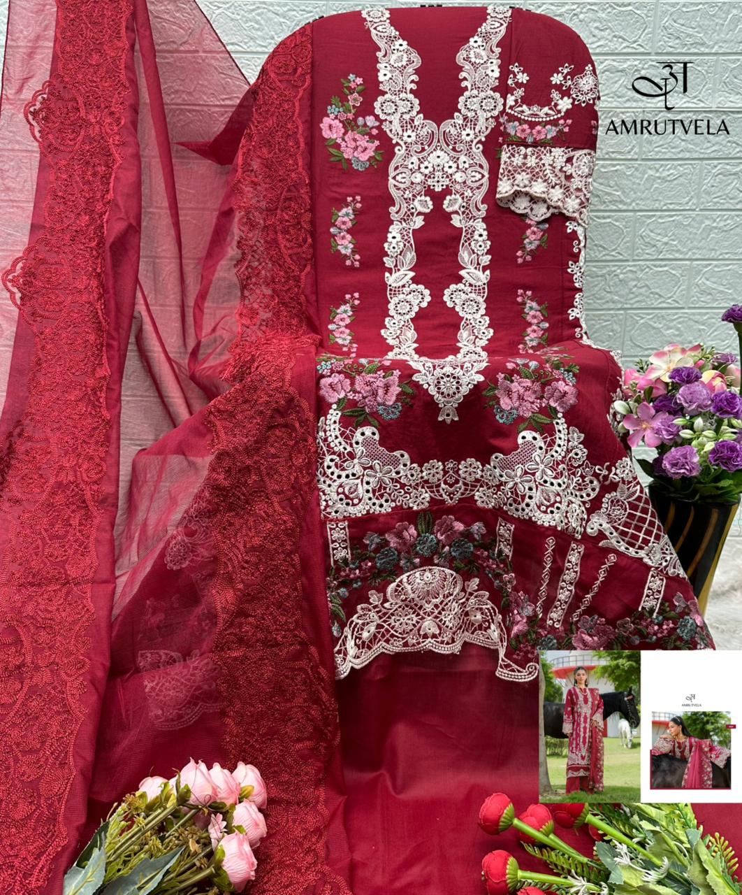 Elaf Amrutvela Cotton Pakistani Patch Work Suits Wholesale