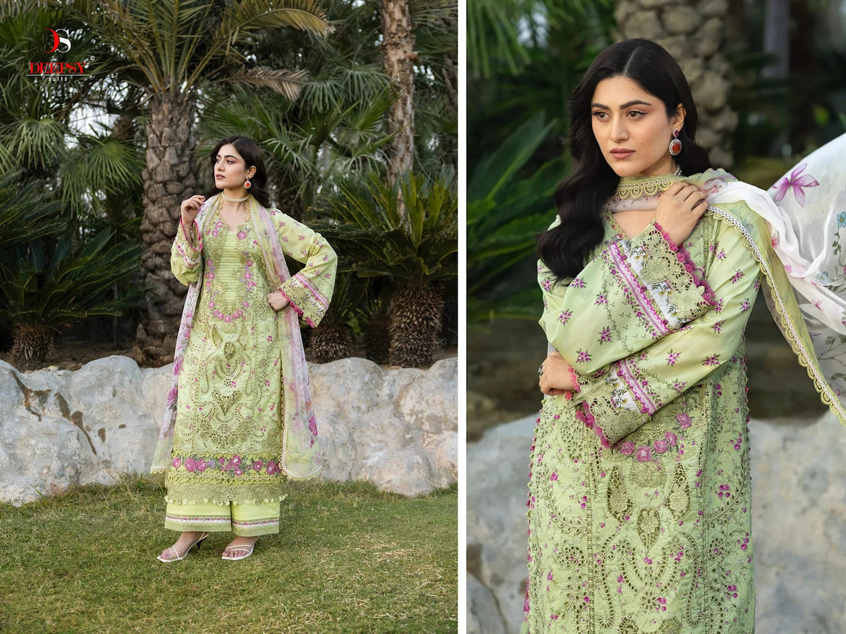 Elaf Chikankari 2 Deepsy Cotton Pakistani Patch Work Suits Supplier India