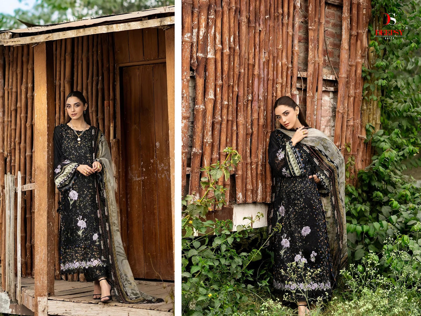 Elaf Chikankari 2 Deepsy Cotton Pakistani Patch Work Suits Supplier India