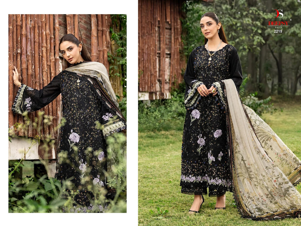 Elaf Chikankari 2 Deepsy Cotton Pakistani Patch Work Suits Supplier India