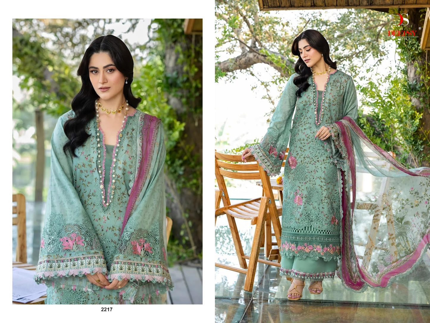 Elaf Chikankari 2 Deepsy Cotton Pakistani Patch Work Suits Supplier India