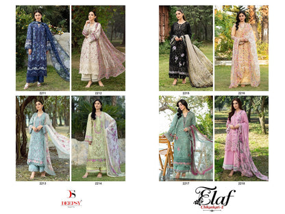 Elaf Chikankari 2 Deepsy Cotton Pakistani Patch Work Suits Supplier India