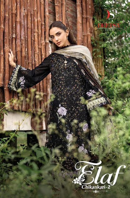 Elaf Chikankari 2 Deepsy Cotton Pakistani Patch Work Suits Supplier India