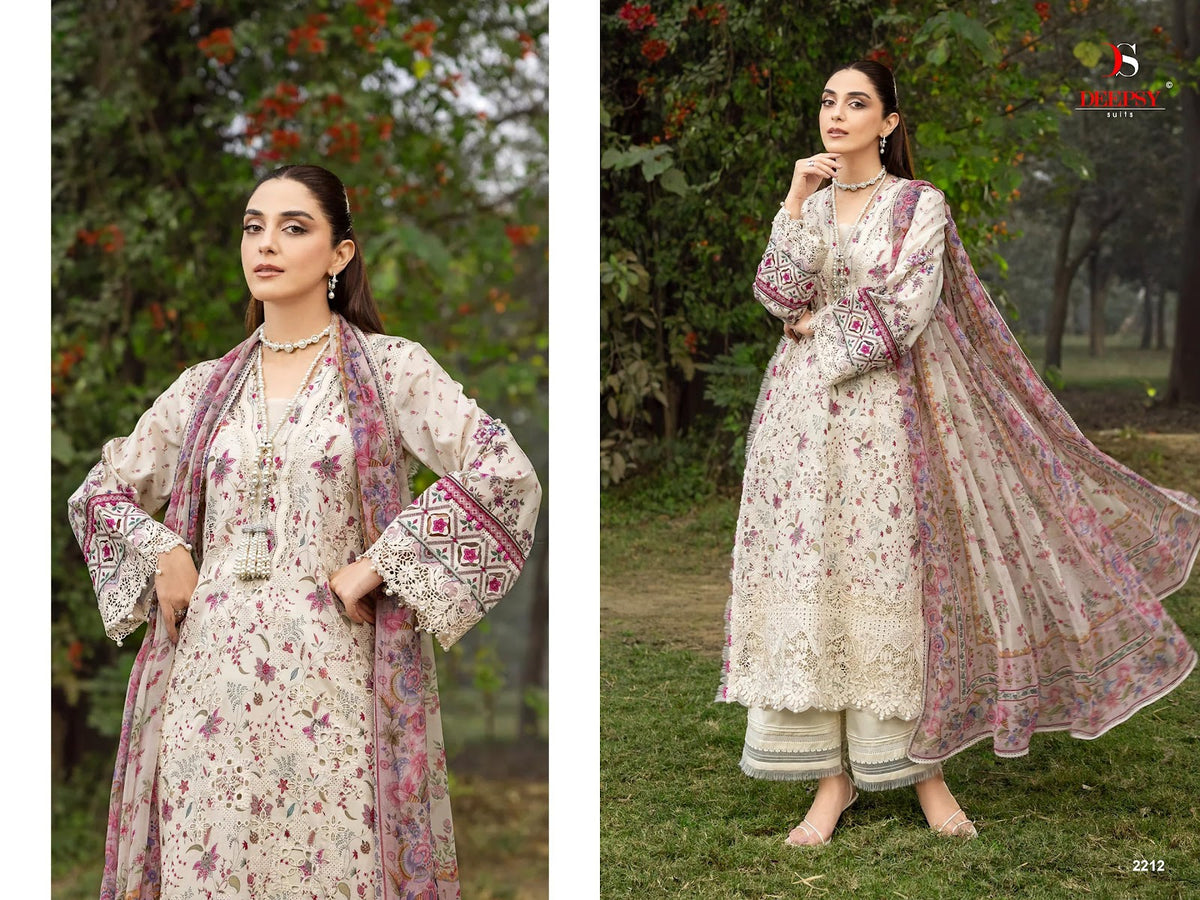 Elaf Chikankari 2 Deepsy Cotton Pakistani Patch Work Suits Supplier India
