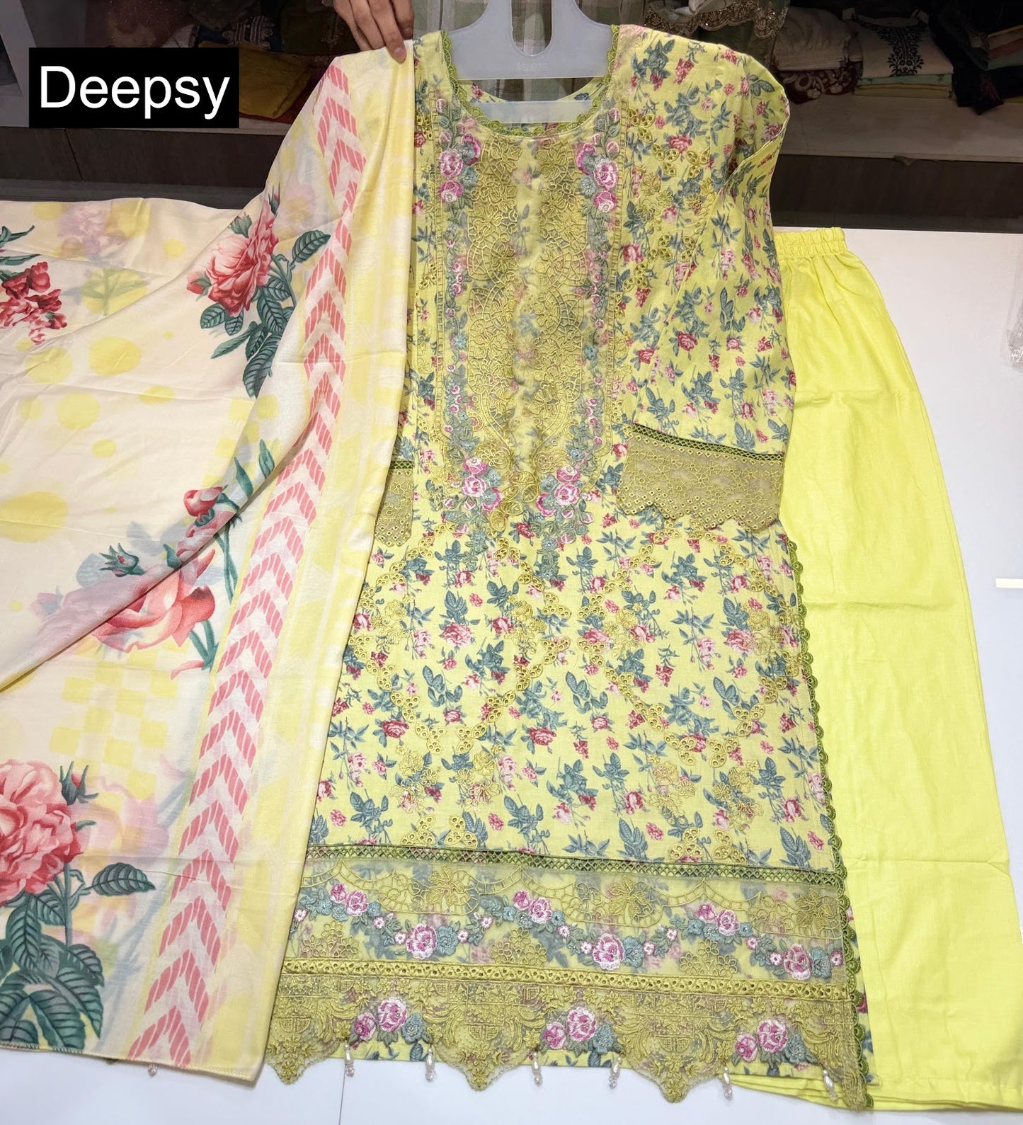 Elaf Chikankari Deepsy Cotton Pakistani Readymade Suits Exporter Ahmedabad