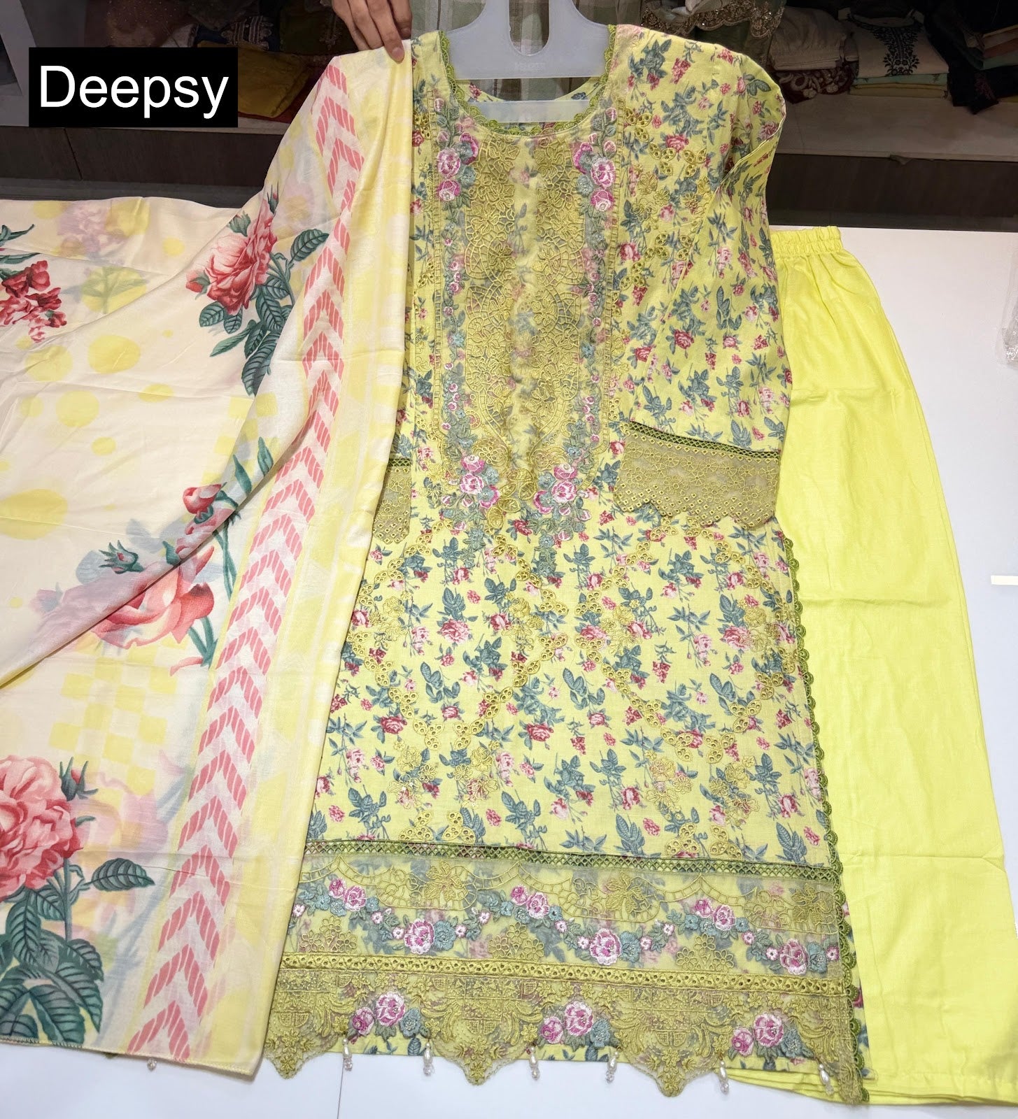 Elaf Chikankari Deepsy Cotton Pakistani Readymade Suits Exporter Ahmedabad