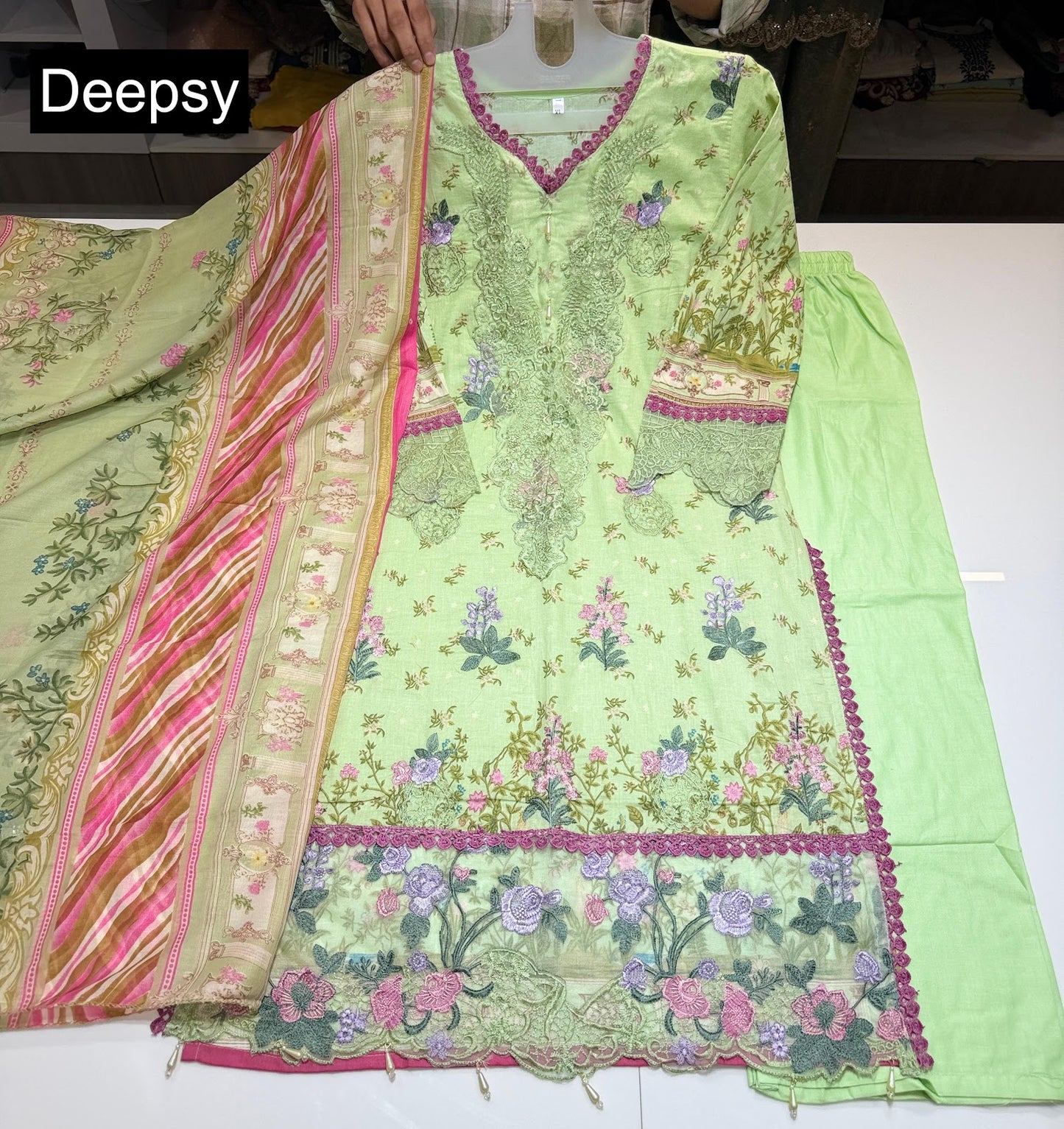 Elaf Chikankari Deepsy Cotton Pakistani Readymade Suits Exporter Ahmedabad