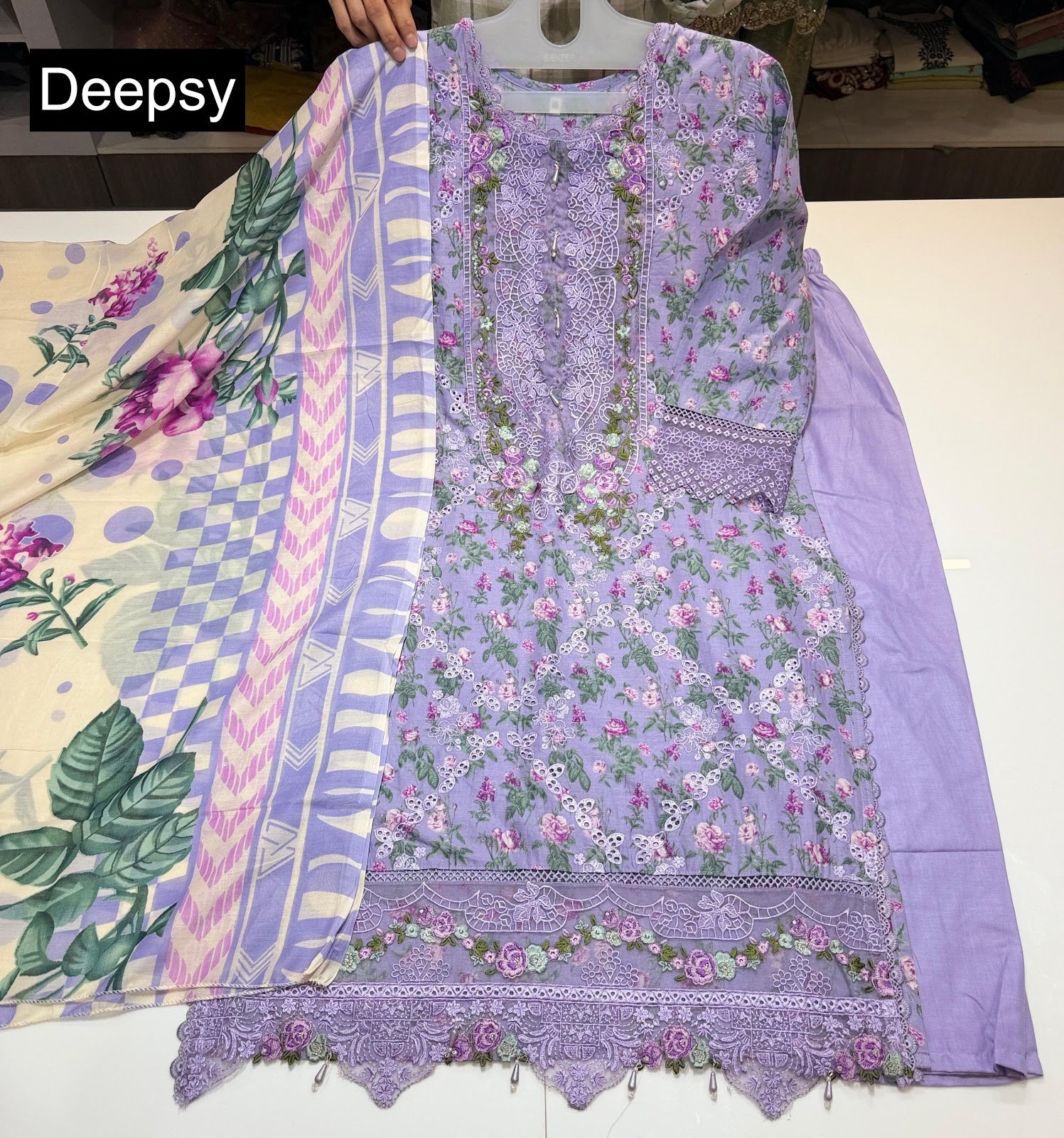 Elaf Chikankari Deepsy Cotton Pakistani Readymade Suits Exporter Ahmedabad