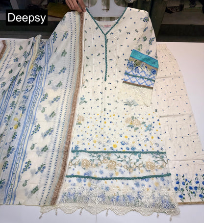 Elaf Chikankari Deepsy Cotton Pakistani Readymade Suits Exporter Ahmedabad