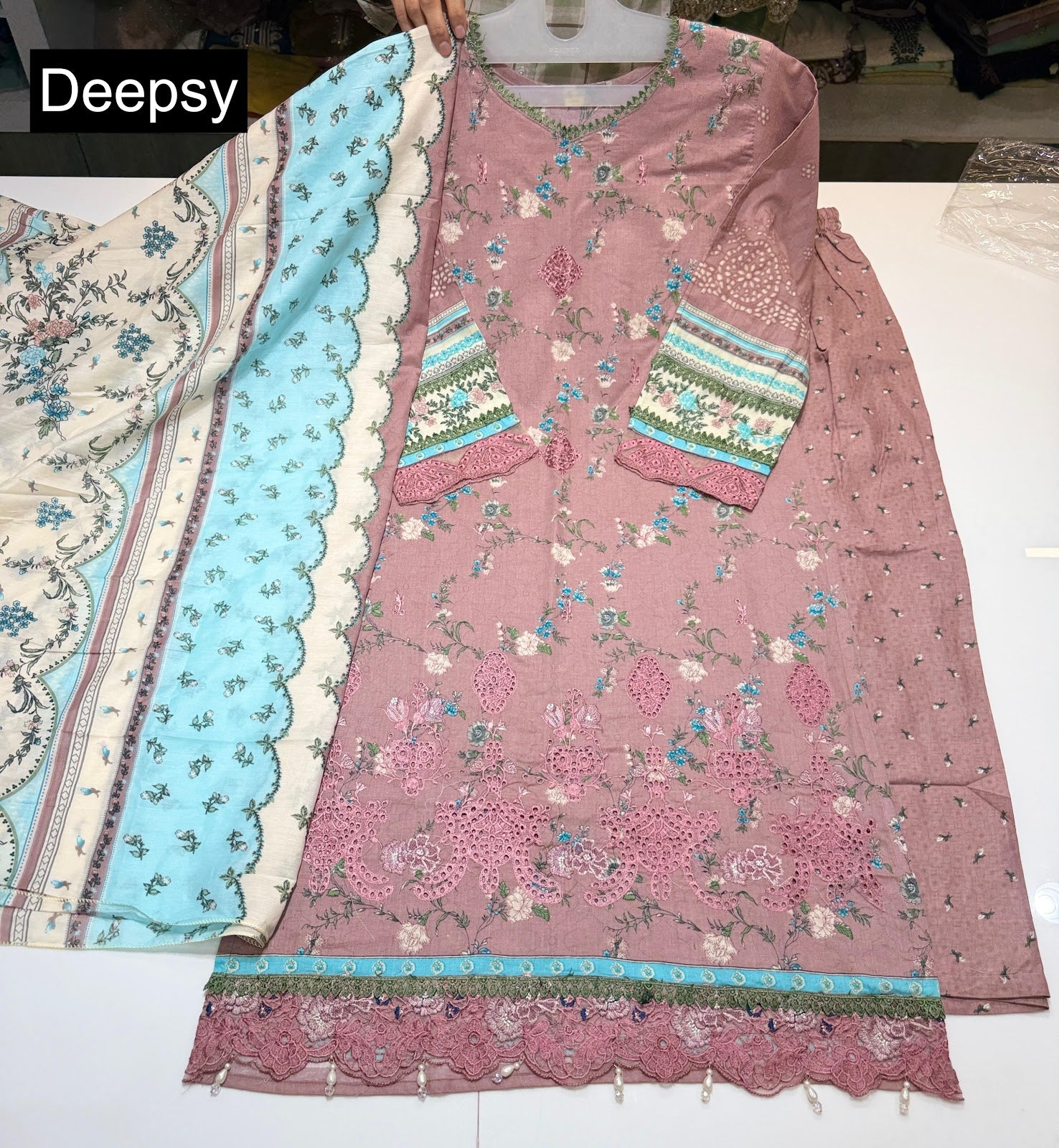 Elaf Chikankari Deepsy Cotton Pakistani Readymade Suits Exporter Ahmedabad