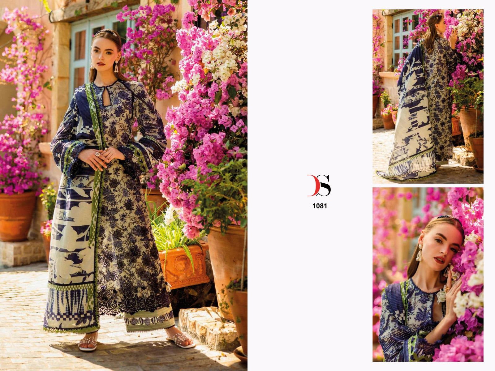 Elaf Chikankari Premium Lawn 26 Deepsy Pakistani Patch Work Suits Wholesaler Gujarat