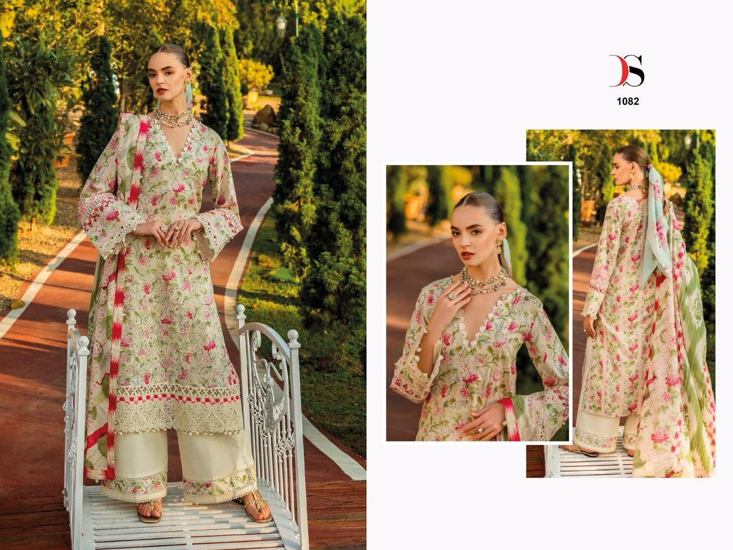 Elaf Chikankari Premium Lawn 26 Deepsy Pakistani Patch Work Suits Wholesaler Gujarat