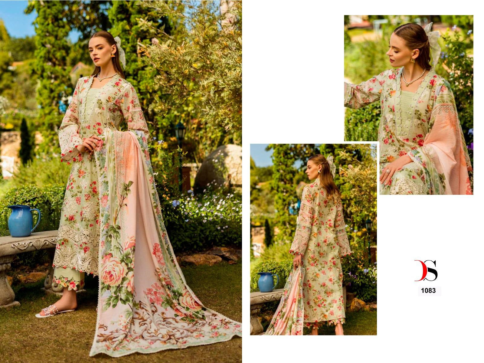Elaf Chikankari Premium Lawn 26 Deepsy Pakistani Patch Work Suits Wholesaler Gujarat