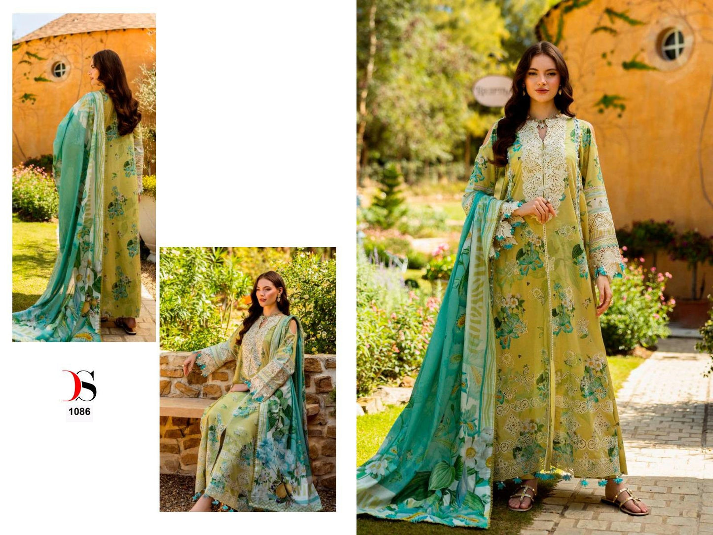 Elaf Chikankari Premium Lawn 26 Deepsy Pakistani Patch Work Suits Wholesaler Gujarat