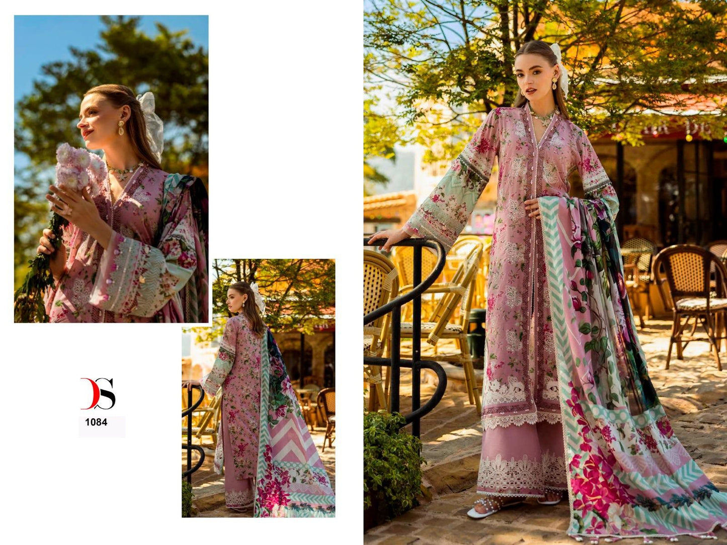 Elaf Chikankari Premium Lawn 26 Deepsy Pakistani Patch Work Suits Wholesaler Gujarat