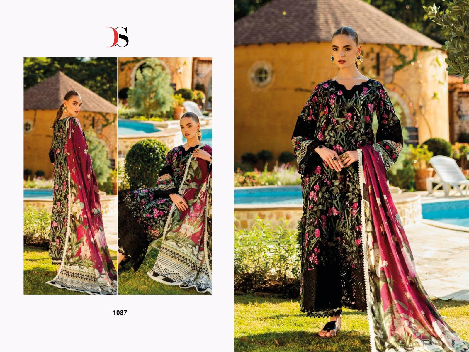 Elaf Chikankari Premium Lawn 26 Deepsy Pakistani Patch Work Suits Wholesaler Gujarat