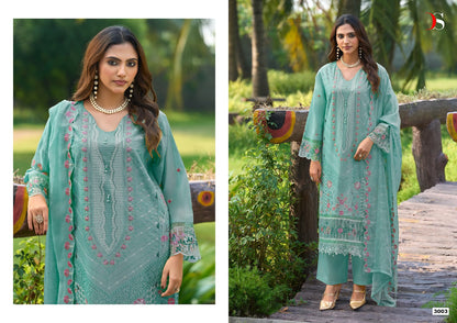 Elaf Exclusive 3 Deepsy Lawn Pakistani Patch Work Suits Supplier Gujarat