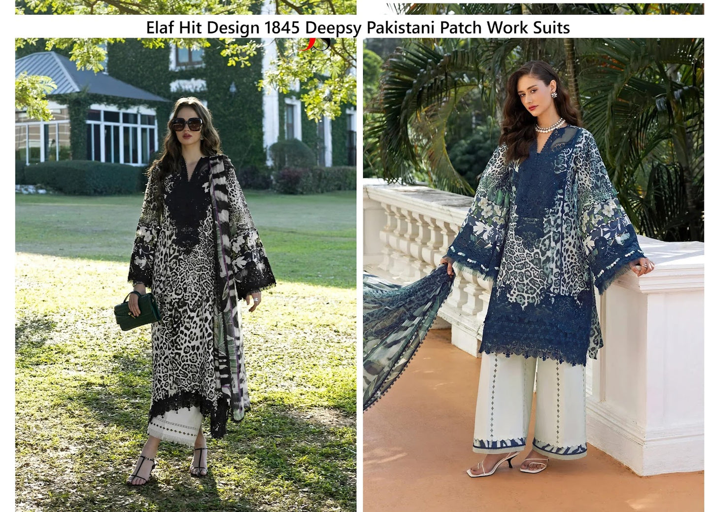 Elaf Hit Design 1845 Deepsy Cotton Pakistani Patch Work Suits Manufacturer Ahmedabad