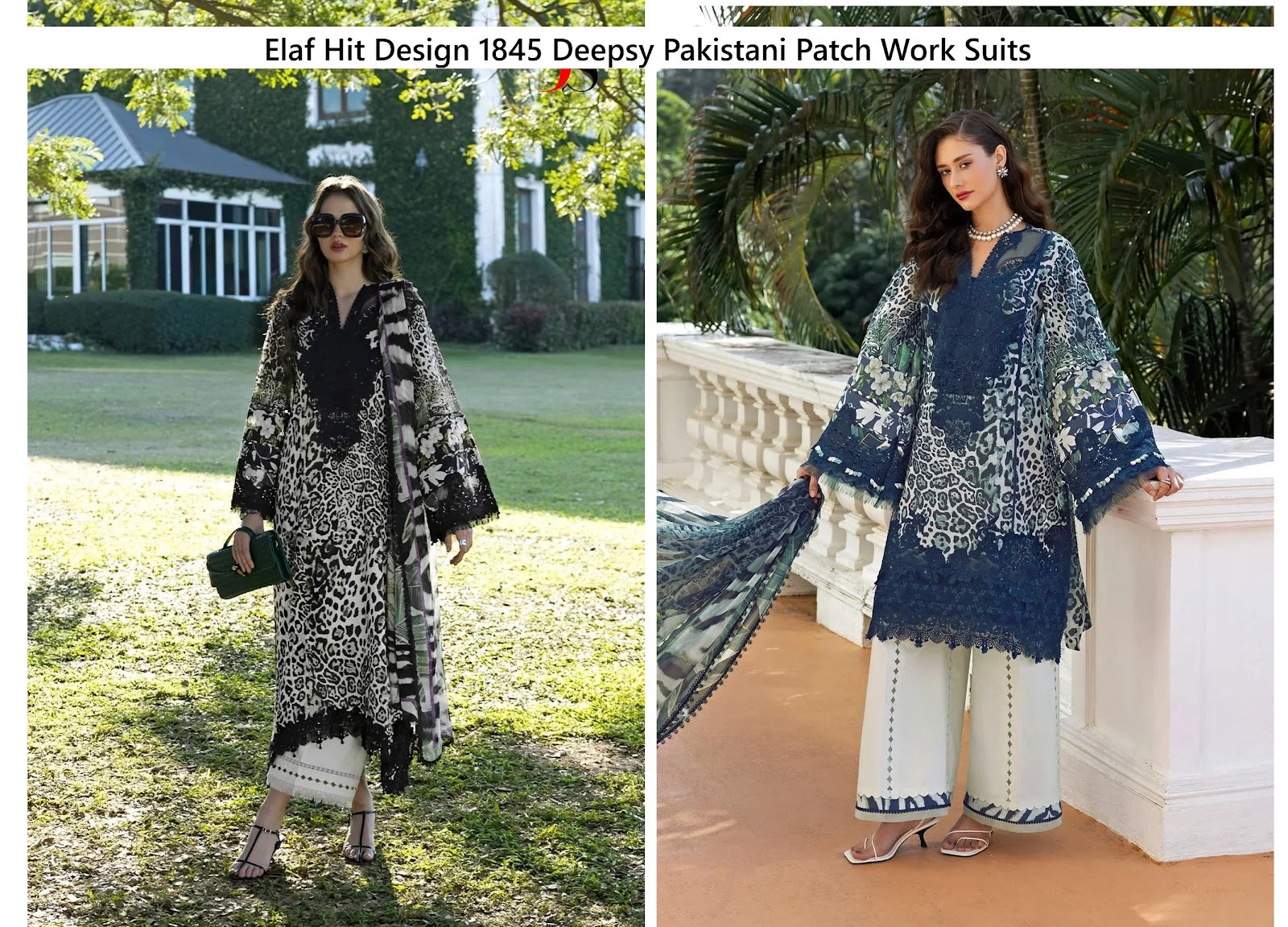 Elaf Hit Design 1845 Deepsy Cotton Pakistani Patch Work Suits Manufacturer Ahmedabad