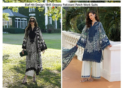 Elaf Hit Design 1845 Deepsy Cotton Pakistani Patch Work Suits Manufacturer Ahmedabad