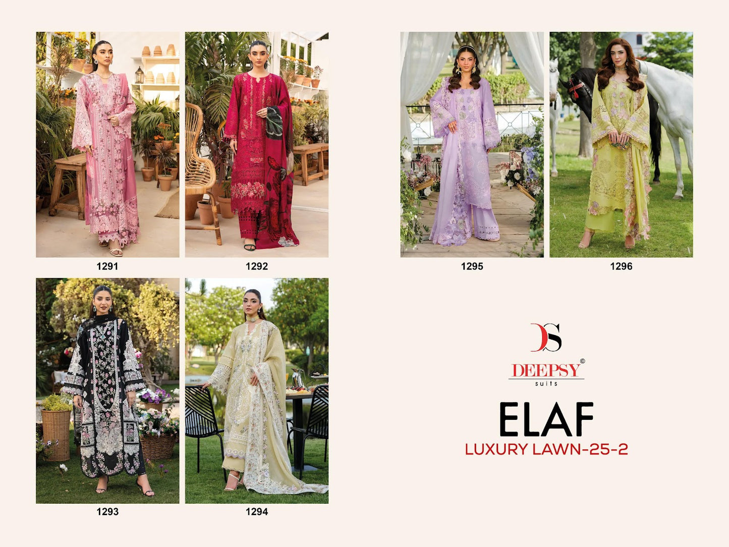 Elaf Luxury Lawn 25-2 Deepsy Pure Cotton Pakistani Salwar Suits Wholesale Rate