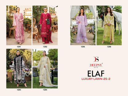 Elaf Luxury Lawn 25-2 Deepsy Pure Cotton Pakistani Salwar Suits Wholesale Rate